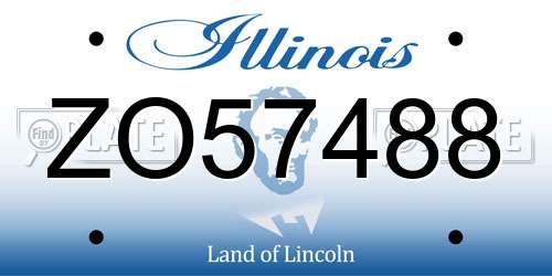 ZO57488 Illinois License Plate