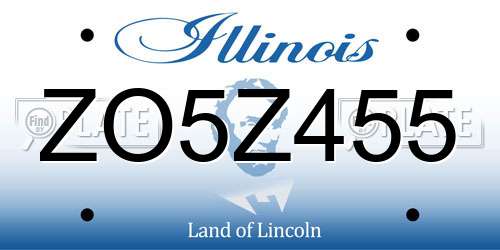 ZO5Z455 Illinois License Plate
