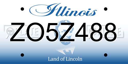 ZO5Z488 Illinois License Plate
