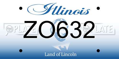 ZO632 Illinois License Plate