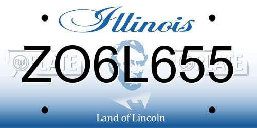 ZO6L655 Illinois License Plate