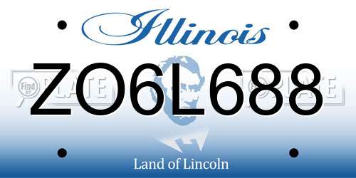 ZO6L688 Illinois License Plate
