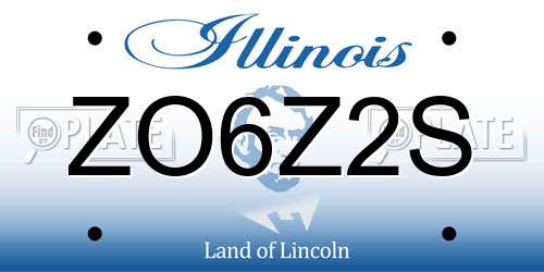 ZO6Z2S Illinois License Plate