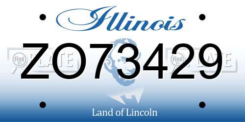 ZO73429 Illinois License Plate