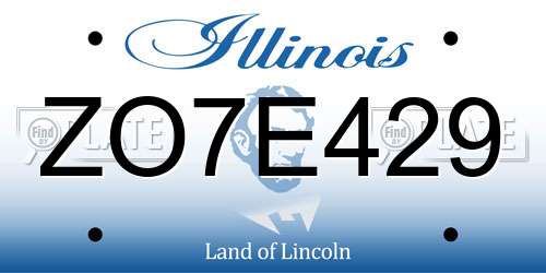ZO7E429 Illinois License Plate