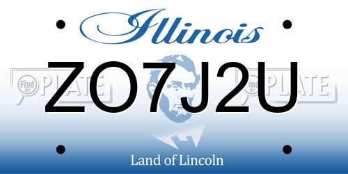 ZO7J2U Illinois License Plate