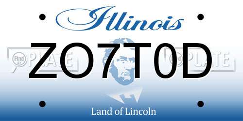 ZO7T0D Illinois License Plate