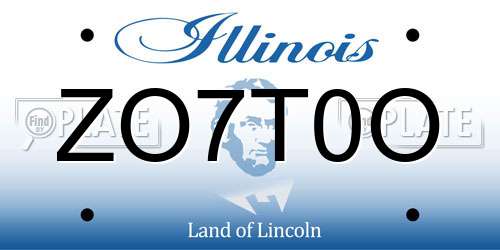 ZO7T0O Illinois License Plate