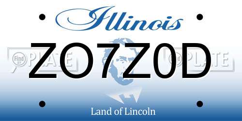 ZO7Z0D Illinois License Plate