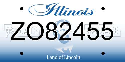 ZO82455 Illinois License Plate