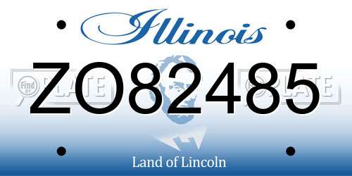 ZO82485 Illinois License Plate
