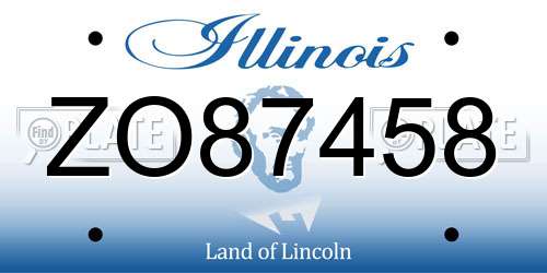 ZO87458 Illinois License Plate