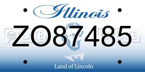 ZO87485 Illinois License Plate