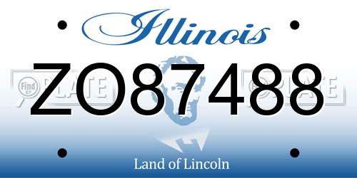ZO87488 Illinois License Plate