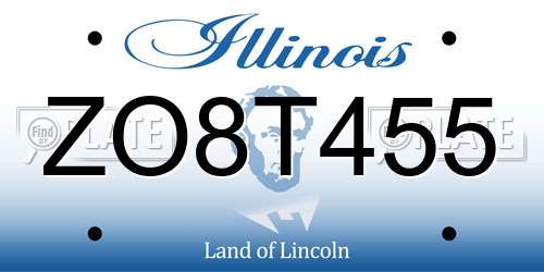 ZO8T455 Illinois License Plate