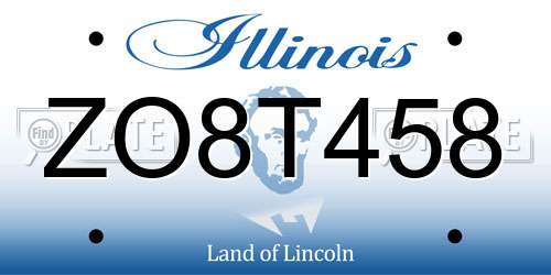 ZO8T458 Illinois License Plate