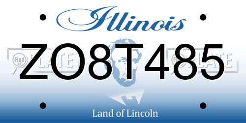 ZO8T485 Illinois License Plate