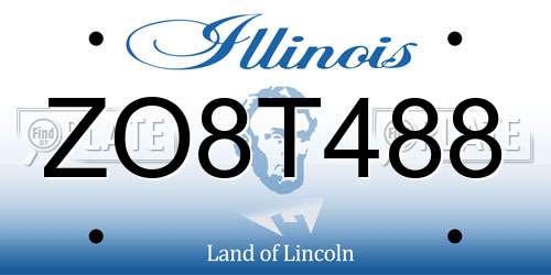 ZO8T488 Illinois License Plate