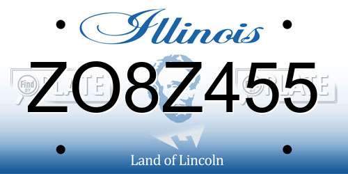 ZO8Z455 Illinois License Plate