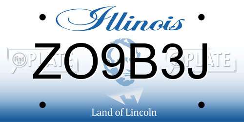 ZO9B3J Illinois License Plate
