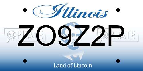 ZO9Z2P Illinois License Plate
