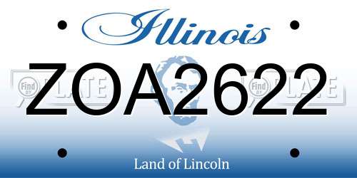 ZOA2622 Illinois License Plate