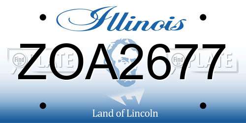 ZOA2677 Illinois License Plate