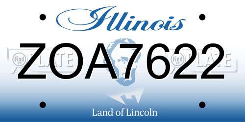 ZOA7622 Illinois License Plate