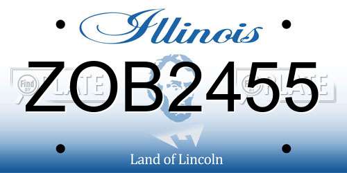 ZOB2455 Illinois License Plate