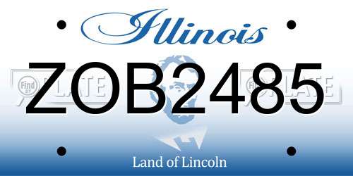ZOB2485 Illinois License Plate