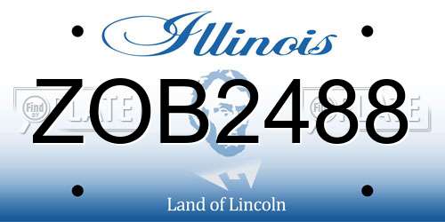 ZOB2488 Illinois License Plate