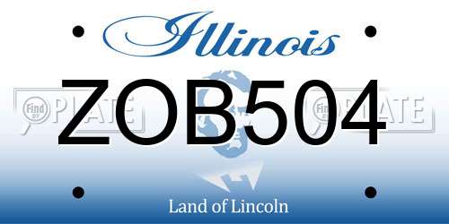 ZOB504 Illinois License Plate