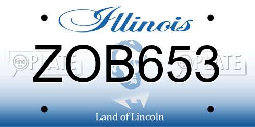 ZOB653 Illinois License Plate
