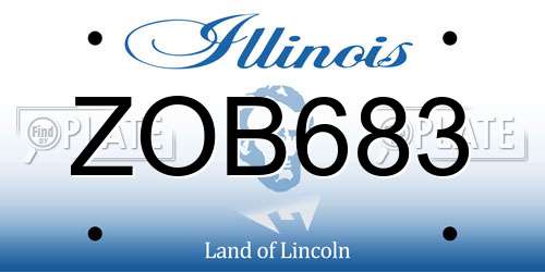ZOB683 Illinois License Plate