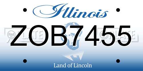 ZOB7455 Illinois License Plate