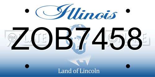ZOB7458 Illinois License Plate