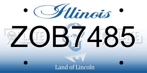 ZOB7485 Illinois License Plate