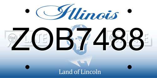 ZOB7488 Illinois License Plate