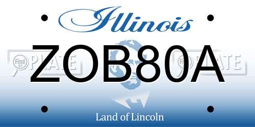 ZOB80A Illinois License Plate