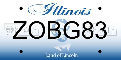 ZOBG83 Illinois License Plate