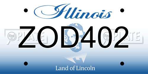 ZOD402 Illinois License Plate
