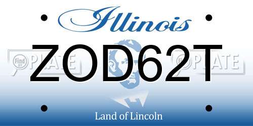 ZOD62T Illinois License Plate
