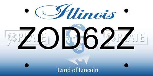 ZOD62Z Illinois License Plate