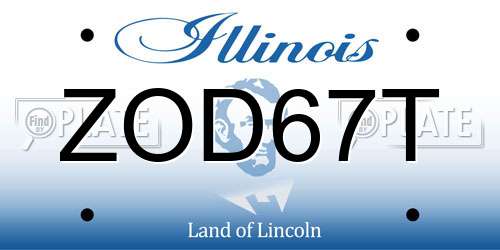 ZOD67T Illinois License Plate