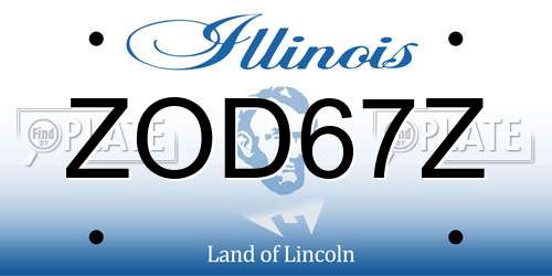 ZOD67Z Illinois License Plate