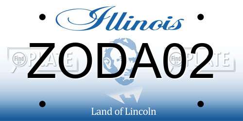 ZODA02 Illinois License Plate