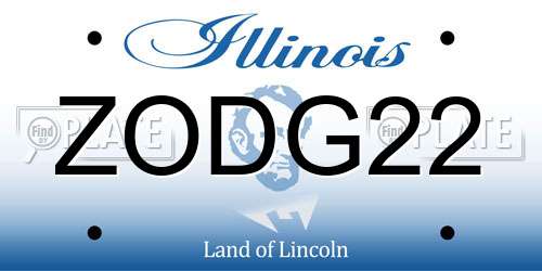 ZODG22 Illinois License Plate
