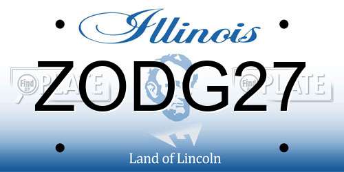 ZODG27 Illinois License Plate