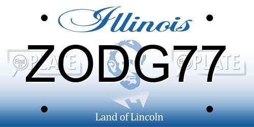 ZODG77 Illinois License Plate