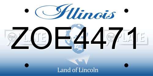 ZOE4471 Illinois License Plate